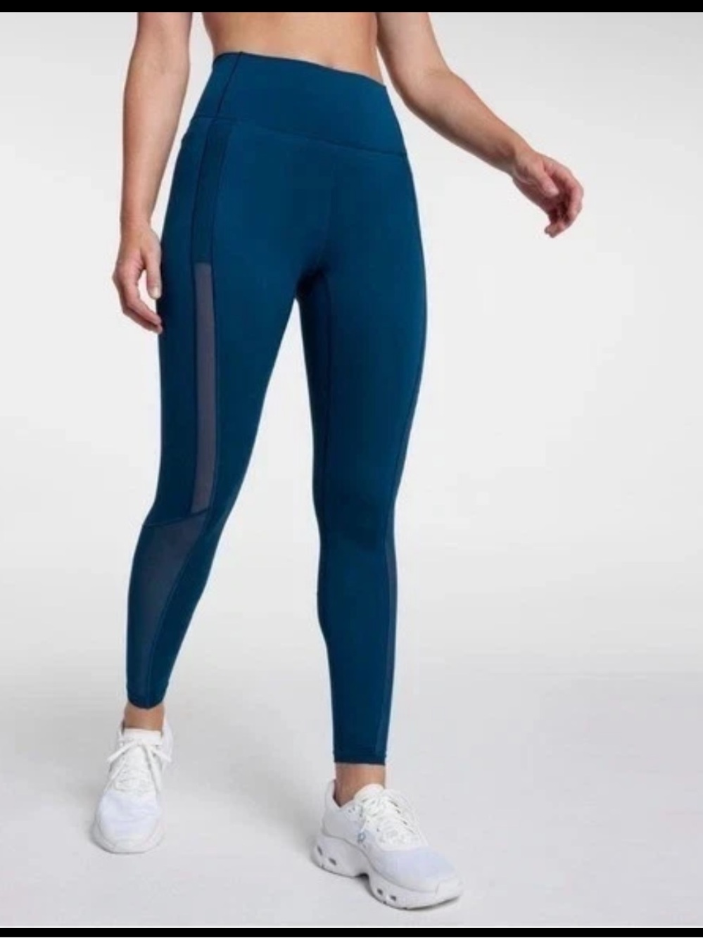 CALIA inspire mesh leggings 7/8 fitted deep marine Blue High Rise Size L